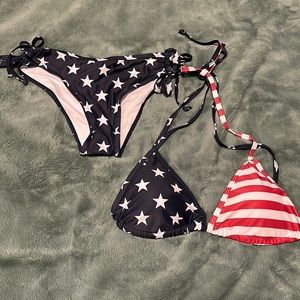 Small Stars and Stripes string bikini